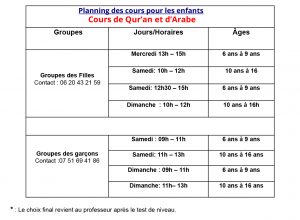 planning ecole musulmane de pantin