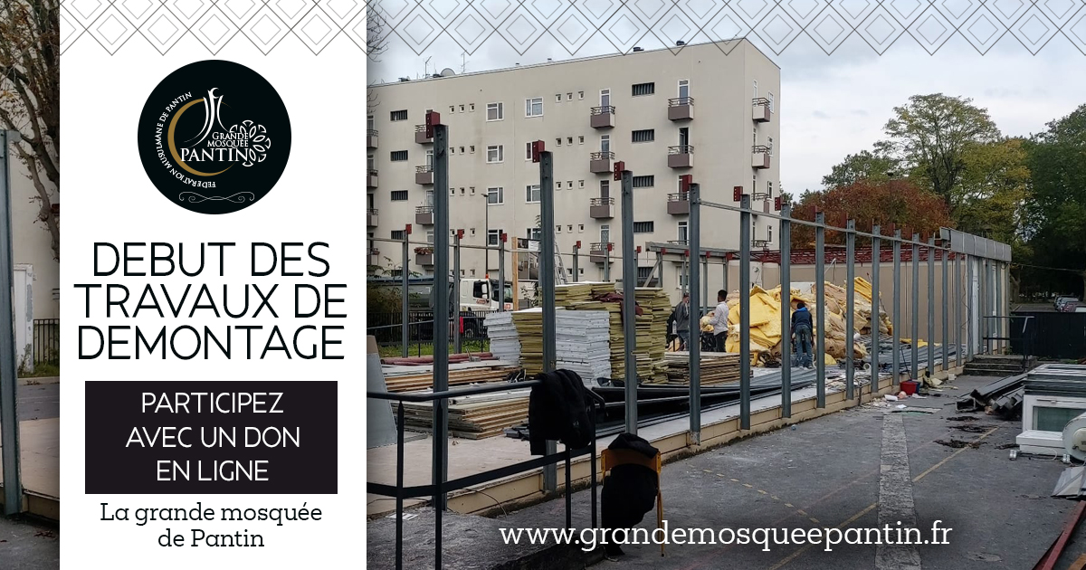 demontage algeco mosquee pantin